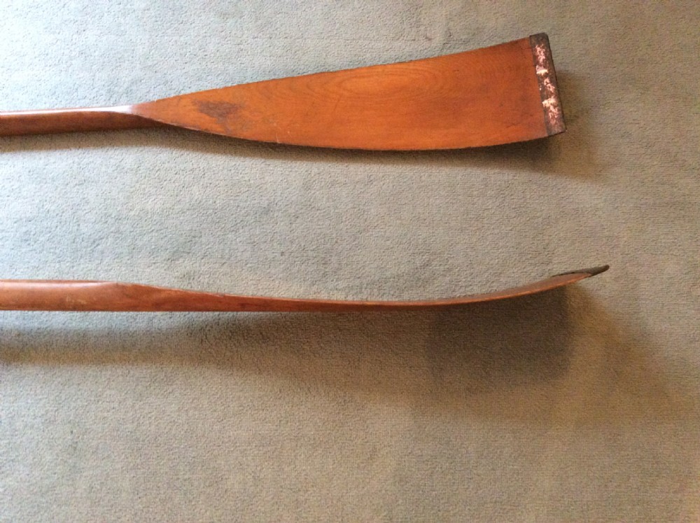 A pair of Edwardian 9'6'' skulling oars View II