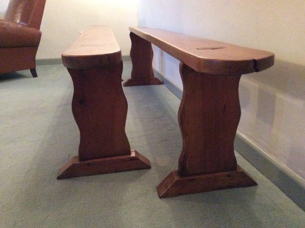 A pair of French cherry benches 201cm long View IV