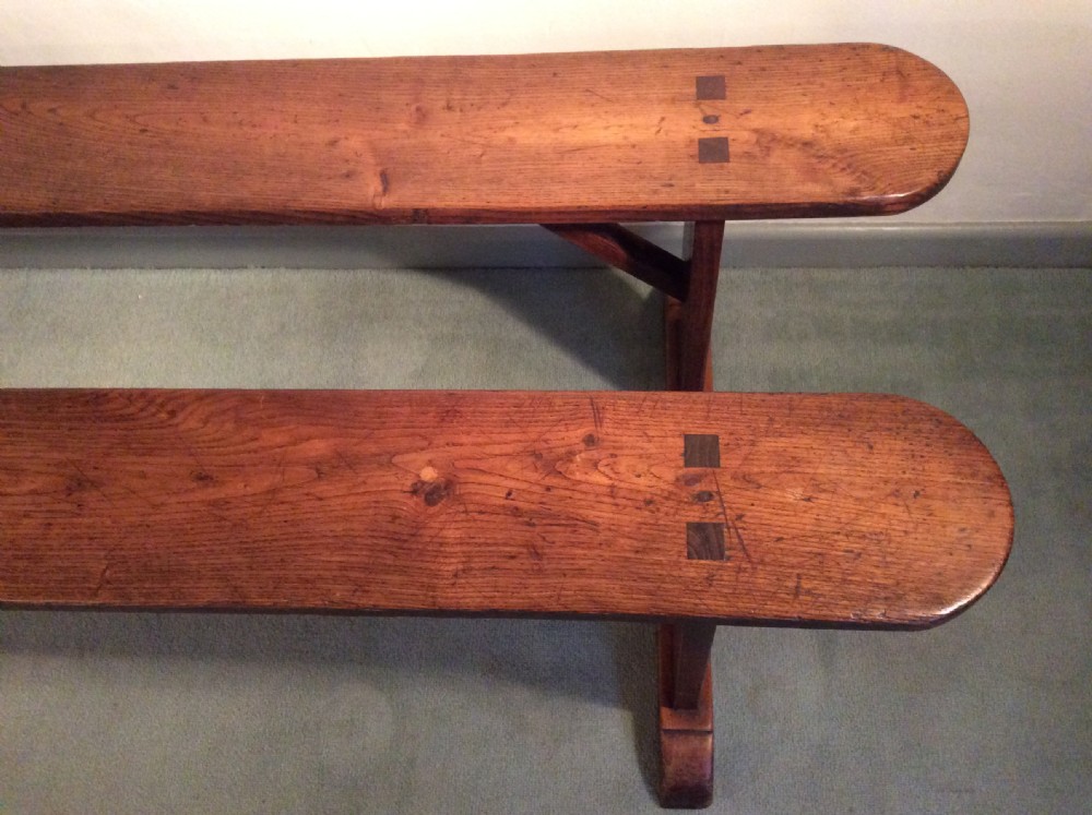 A good pair of 180 cm French elm benches View II
