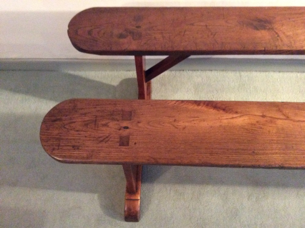 A good pair of 180 cm French elm benches View III
