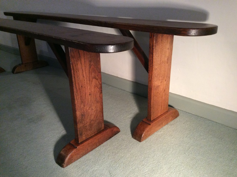 A good pair of 180 cm French elm benches View IV