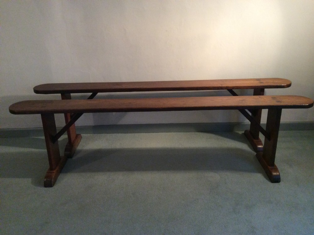 A good pair of 180 cm French elm benches View VIII