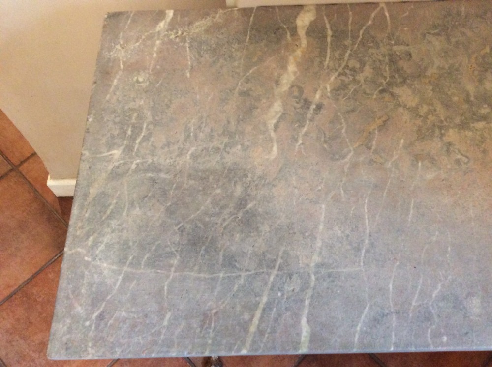 A French cast iron based marble topped conservatory table View VII