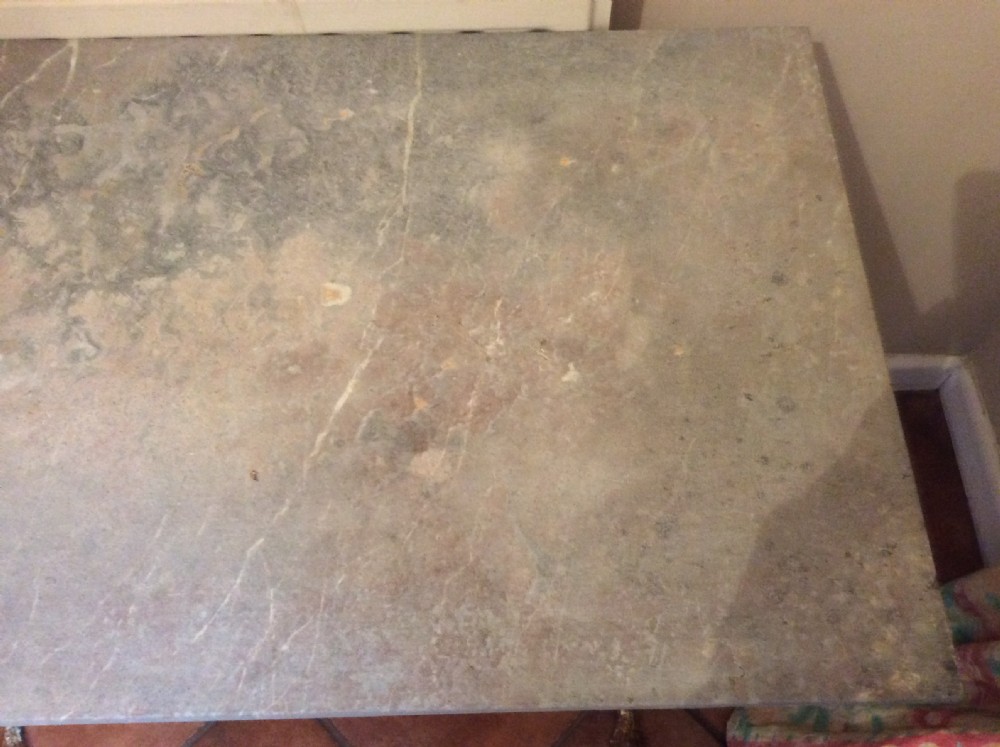 A French cast iron based marble topped conservatory table View IX