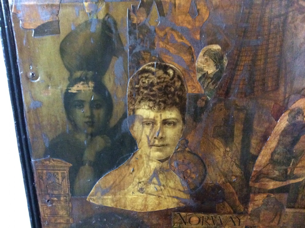 A Victorian decoupage dressing screen View VIII
