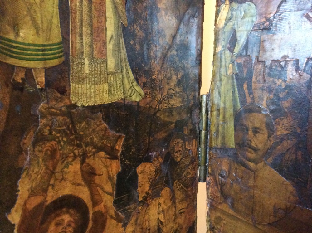 A Victorian decoupage dressing screen View IX