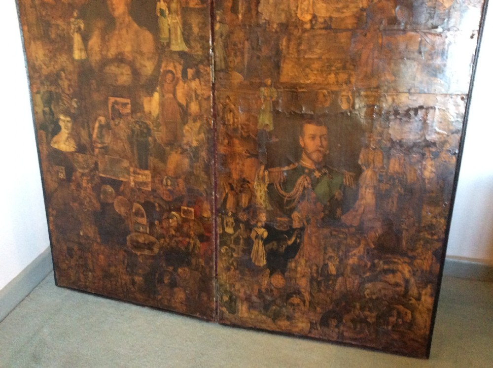 A Victorian decoupage dressing screen View XI
