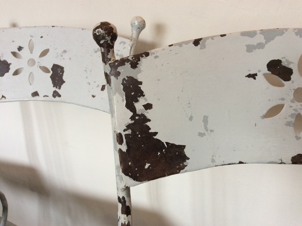 Six French iron garden dining chairs View IV