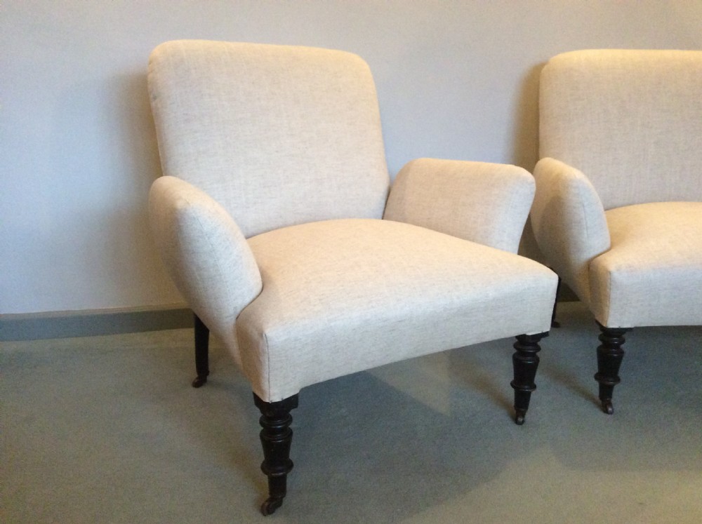 A PAIR of unusual French upholstered armchairs View IV
