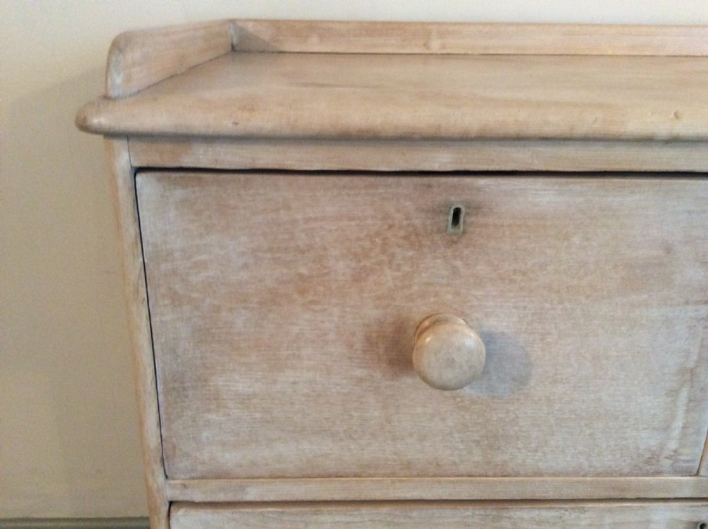A lime waxed Victorian pine chest of drawers View III