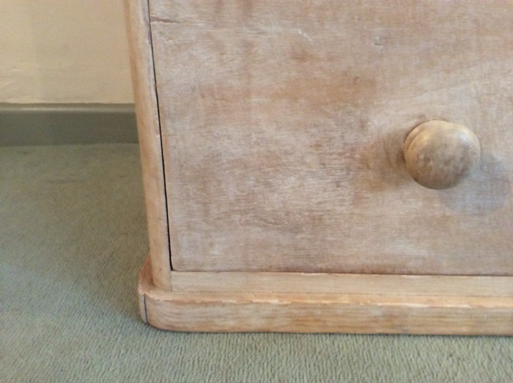 A lime waxed Victorian pine chest of drawers View IV