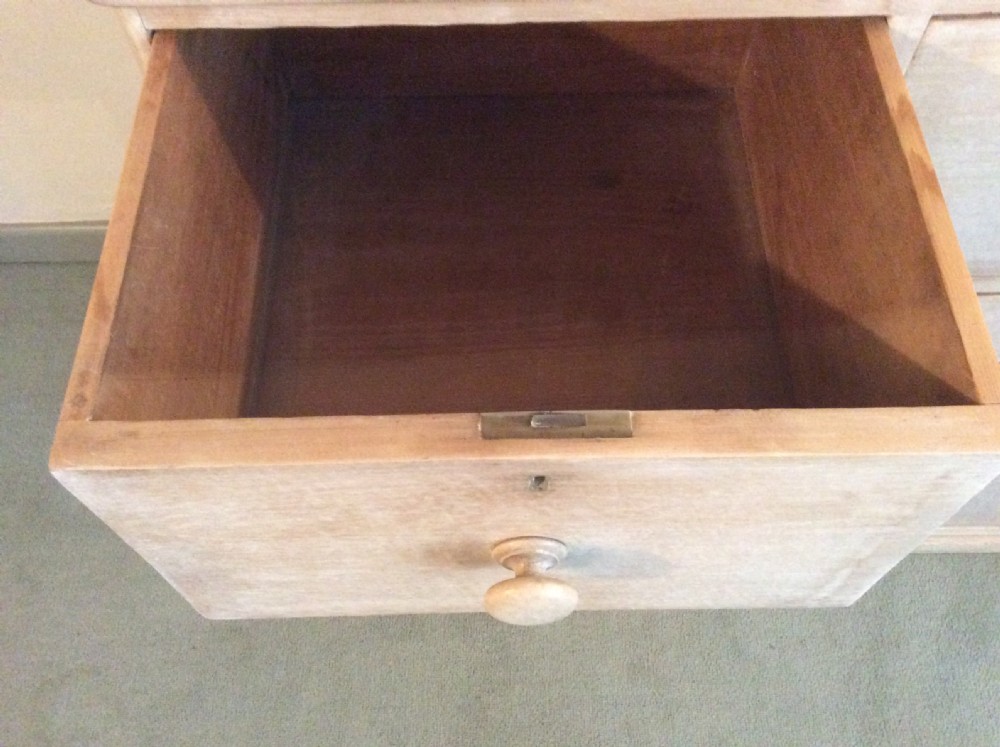 A lime waxed Victorian pine chest of drawers View V
