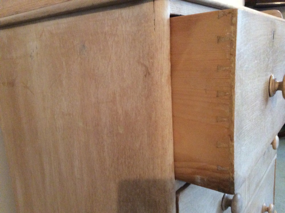 A lime waxed Victorian pine chest of drawers View VIII