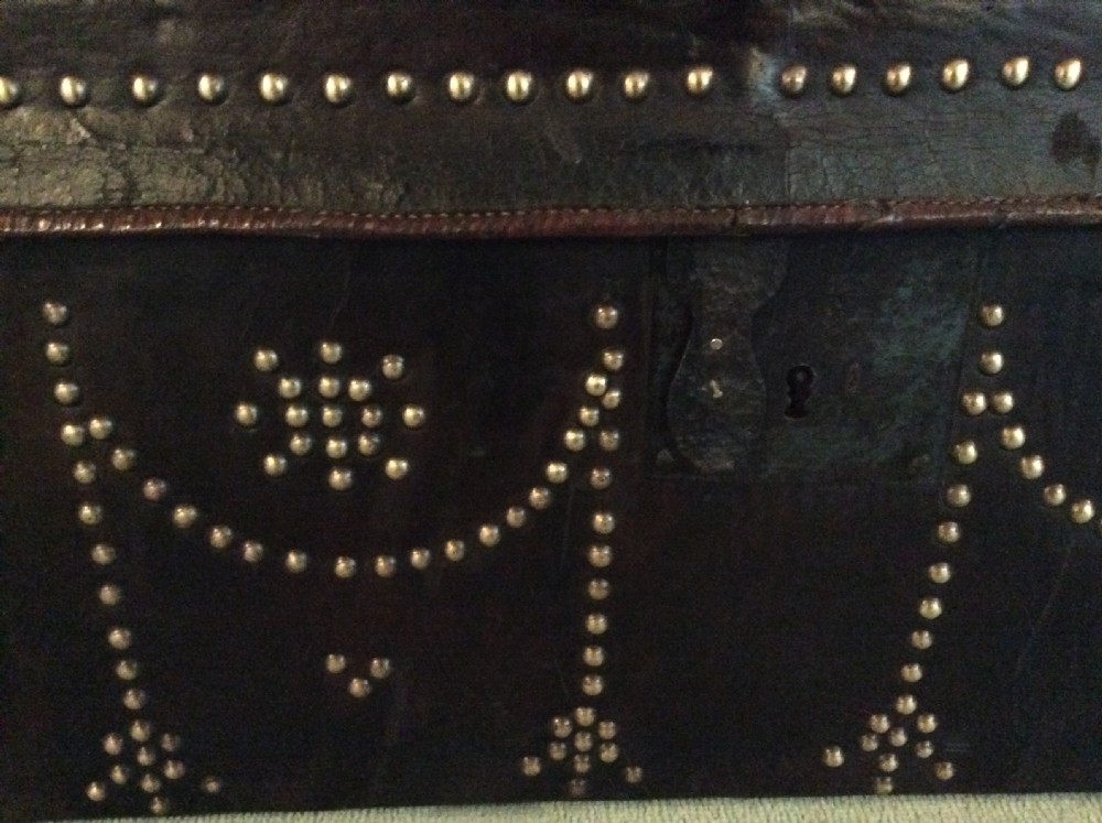 An 18thC leather studded trunk View III