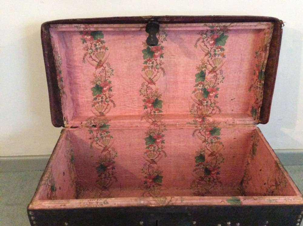 An 18thC leather studded trunk View VI