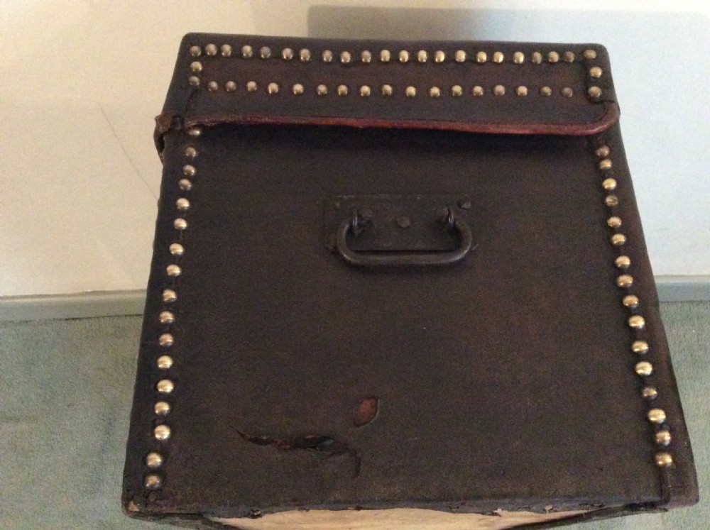 An 18thC leather studded trunk View IX
