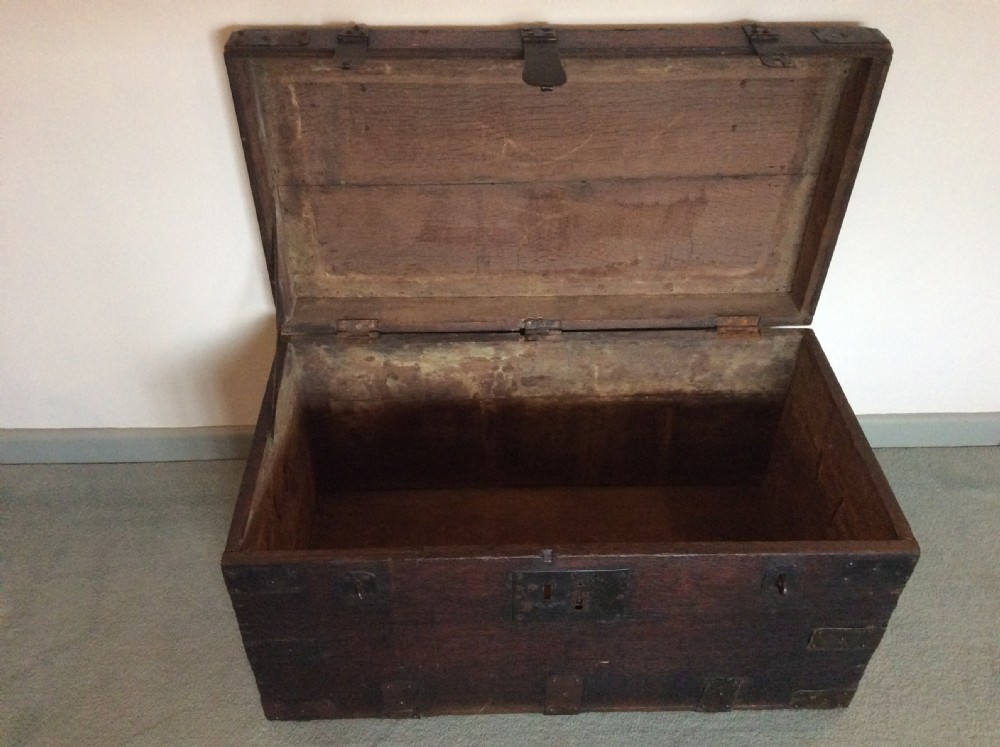 An 18thC oak and iron bound trunk View VII