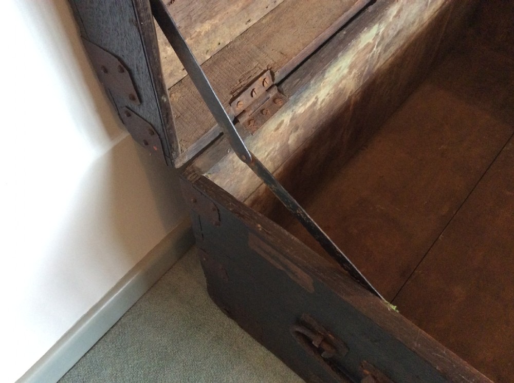 An 18thC oak and iron bound trunk View VIII