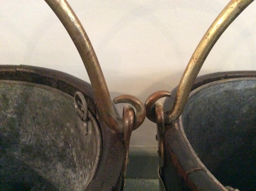 A near pair of antique peat buckets View II