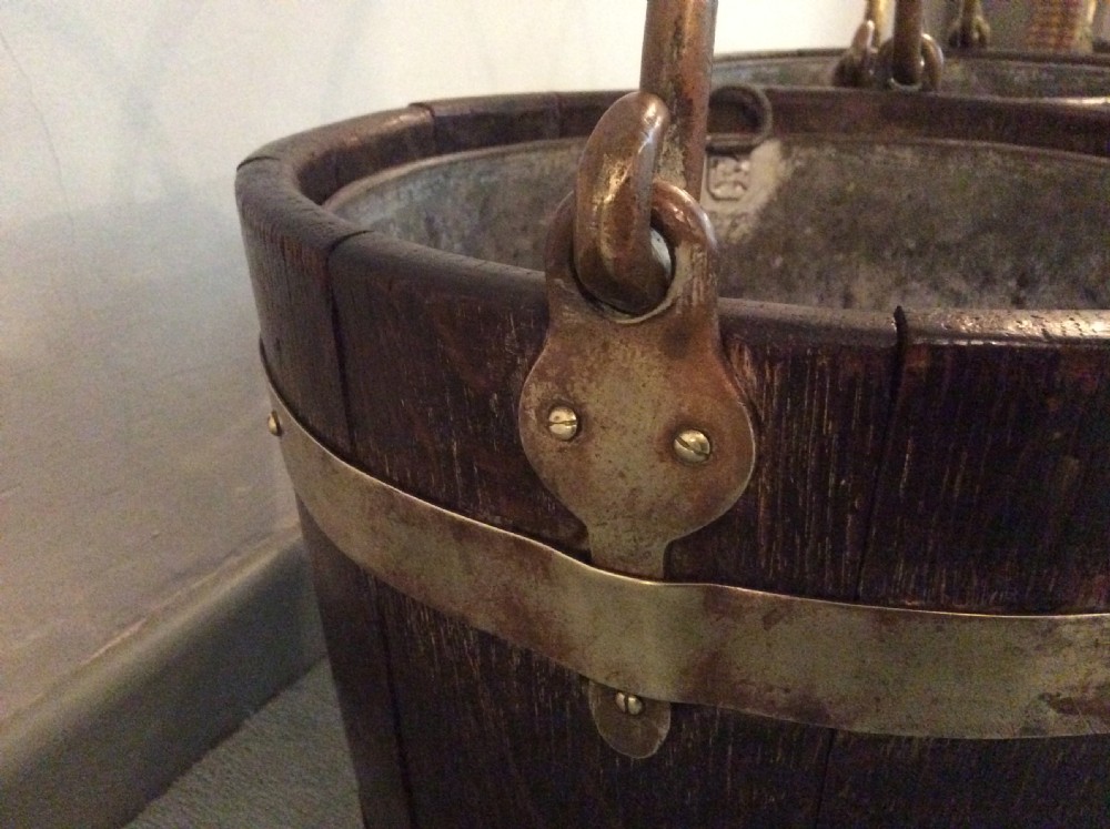 A near pair of antique peat buckets View V