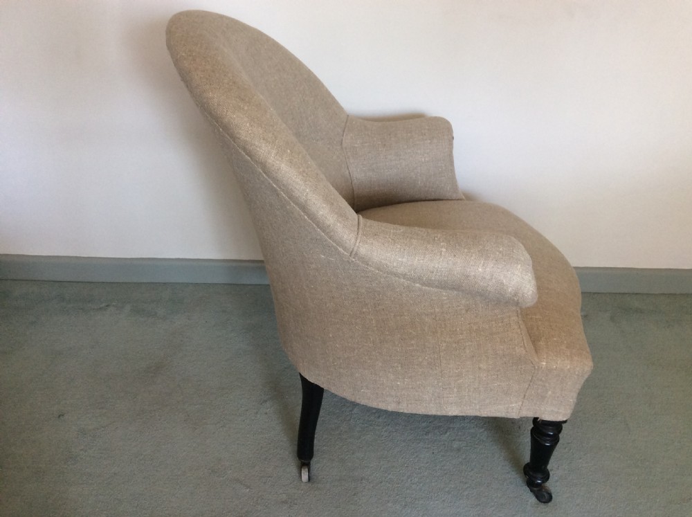 A 19thC French upholstered armchair View II