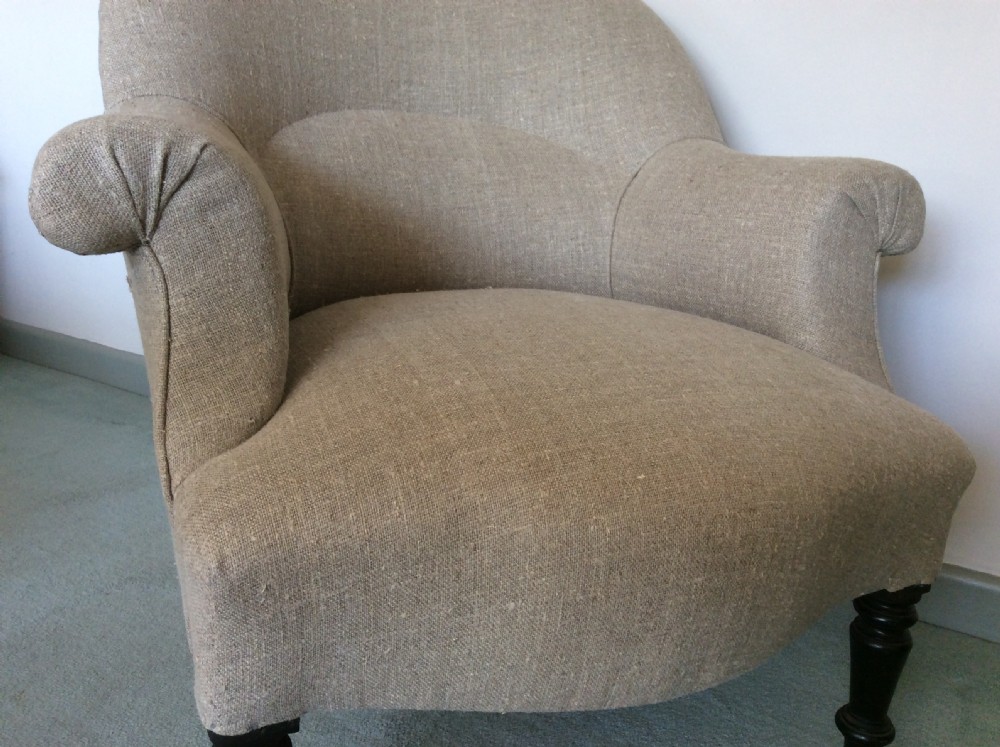 A 19thC French upholstered armchair View III