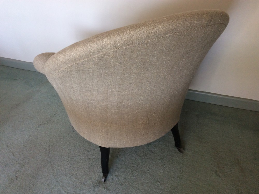A 19thC French upholstered armchair View VII