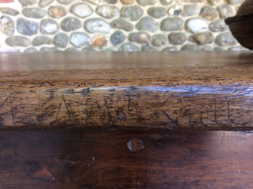 A 17thC French walnut refrectory hall table View II