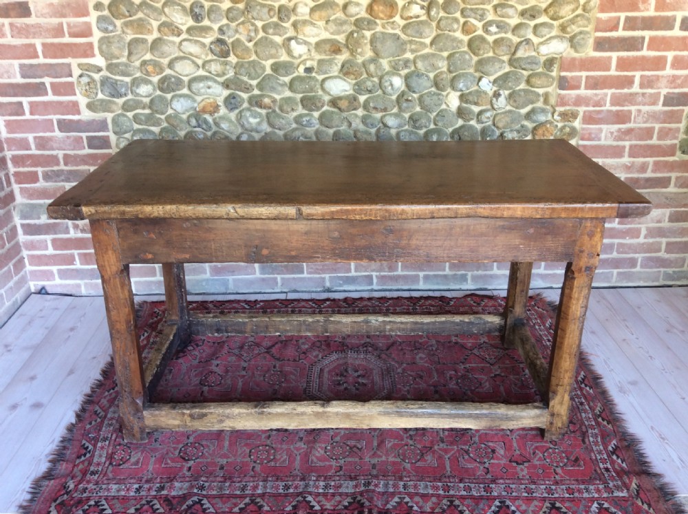 A 17thC French walnut refrectory hall table View III