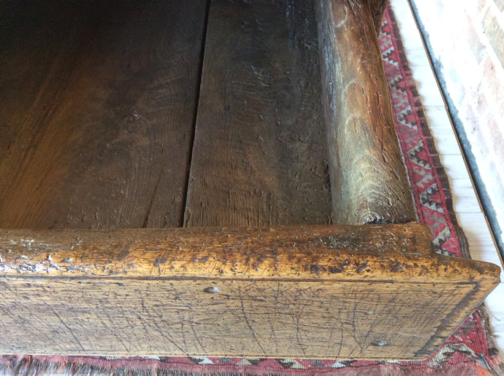 A 17thC French walnut refrectory hall table View V