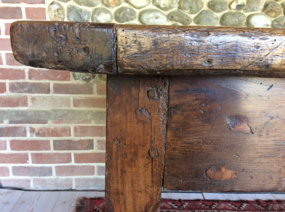 A 17thC French walnut refrectory hall table View VII