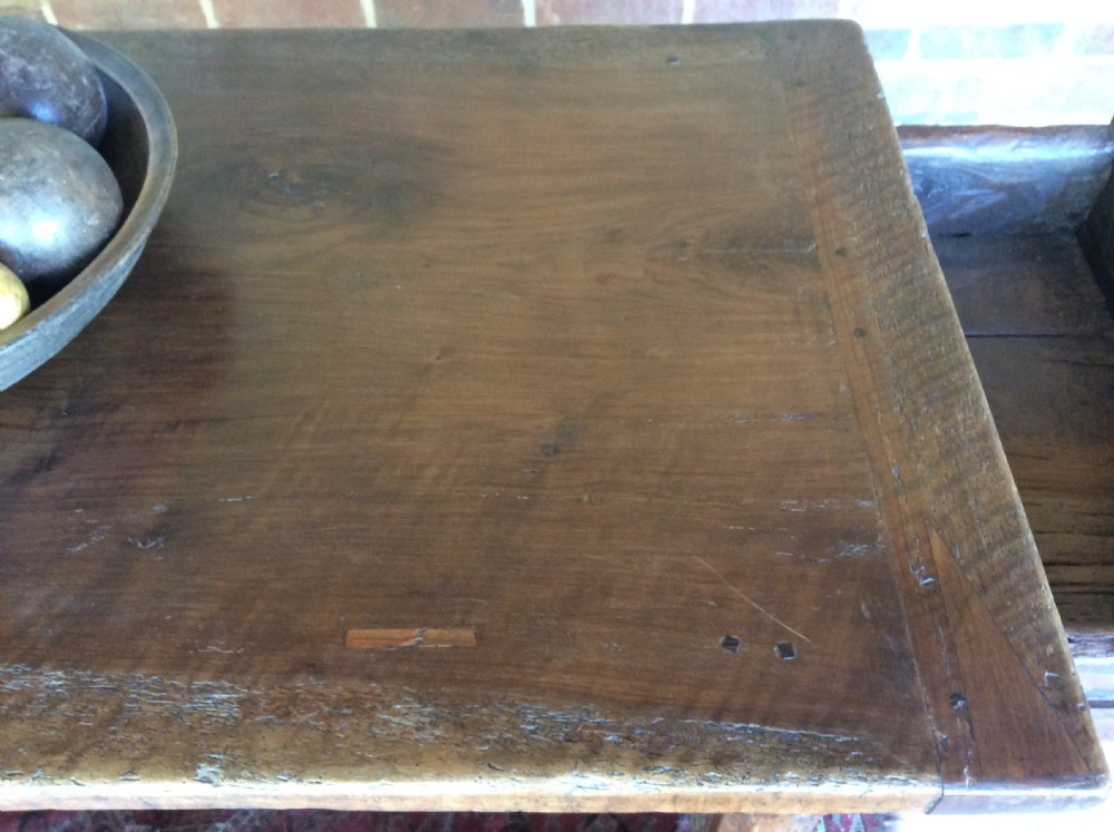A 17thC French walnut refrectory hall table View X