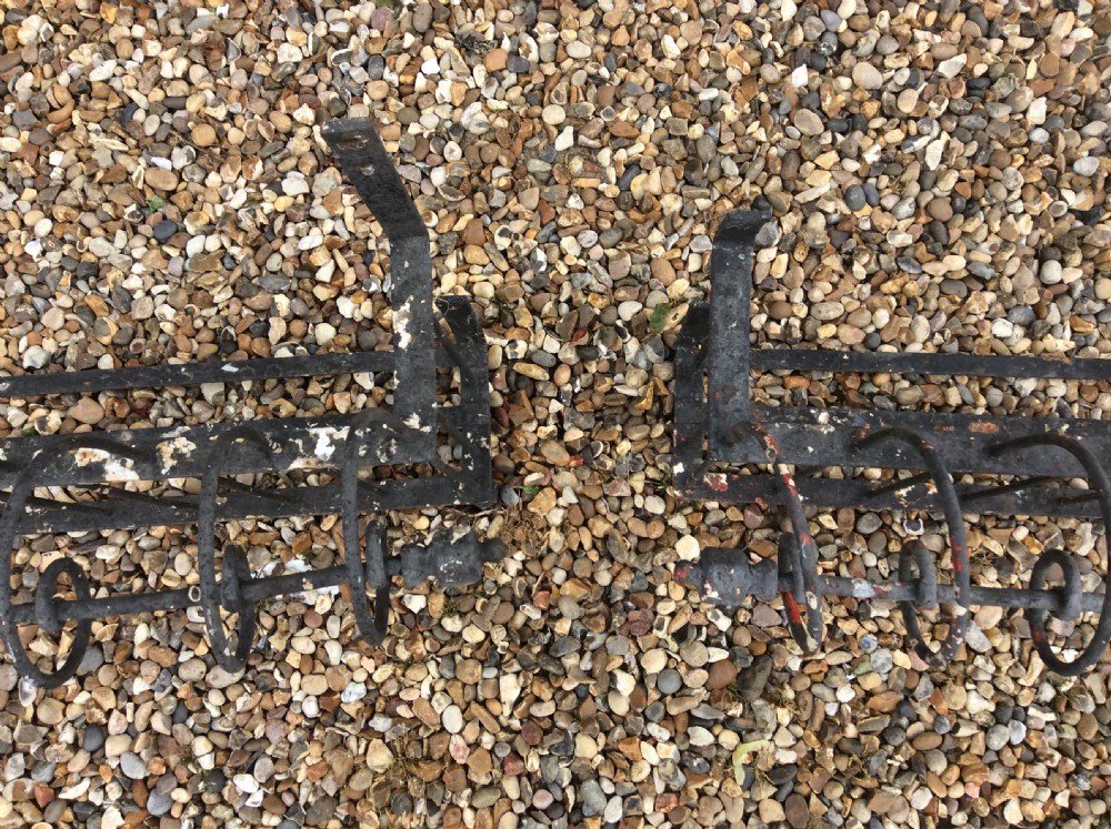 A pair of 19thC iron balcony window box railings View IV