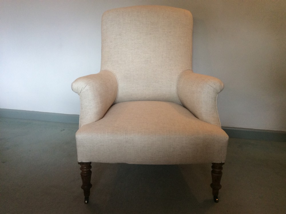 A good 19thC French upholstered armchair View II