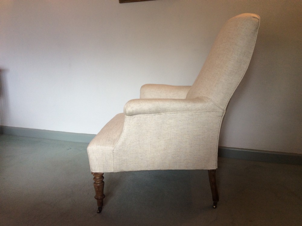 A good 19thC French upholstered armchair View V