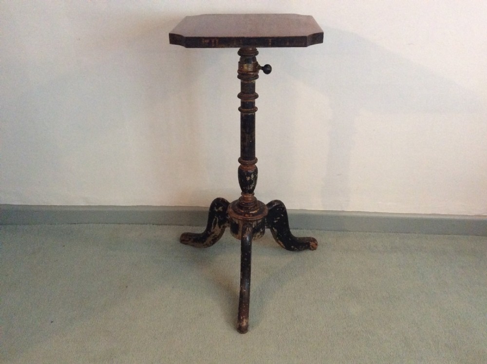 An Italian painted adjustable pedestal tripod table