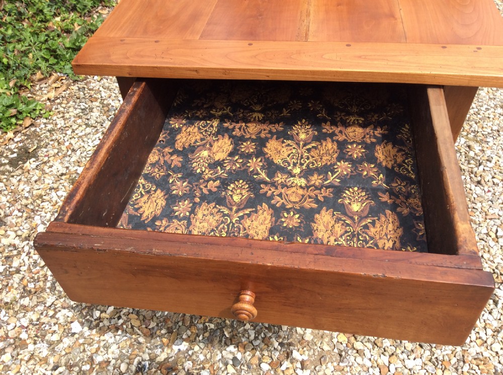 An all cherry wood French farmhouse table View IX