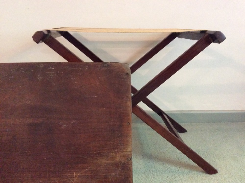 A 19thC mahogany butlers tray lamp table View VI