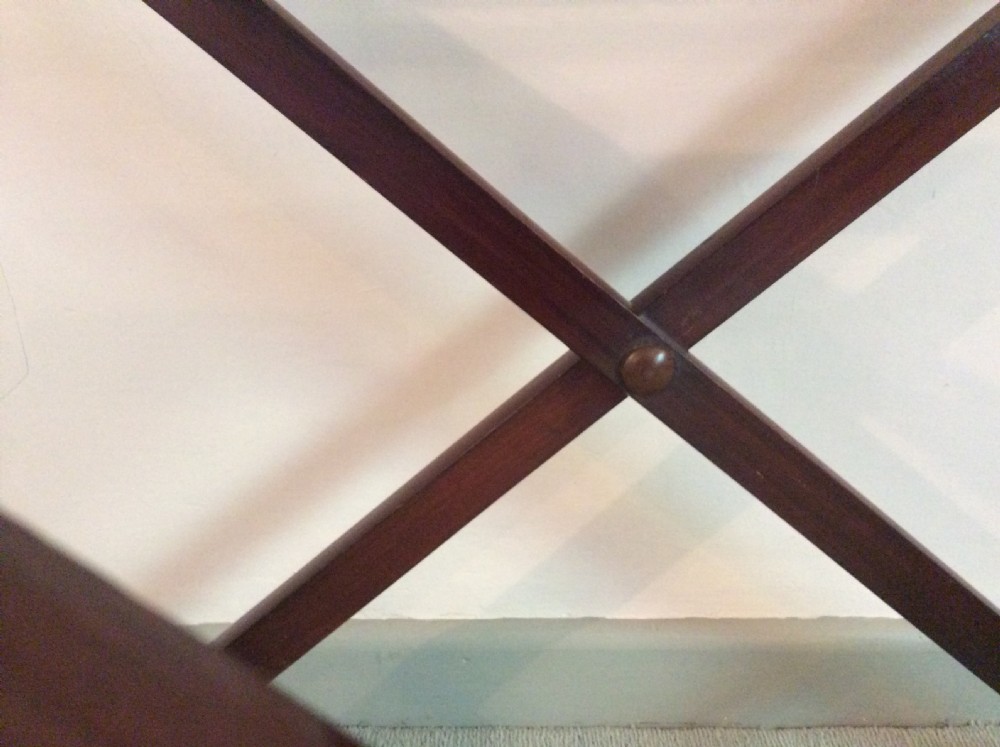 A 19thC mahogany butlers tray lamp table View VII