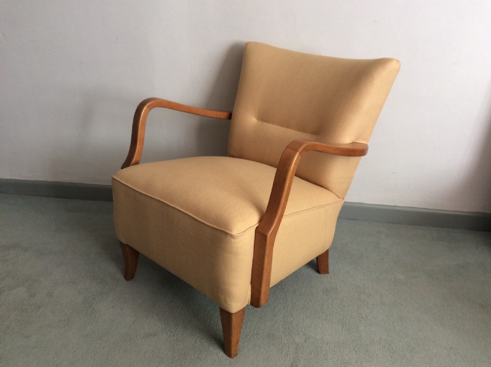 A French Deco period upholstered armchair
