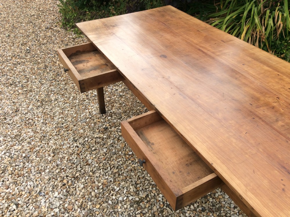 A French two drawer cherry top table View II