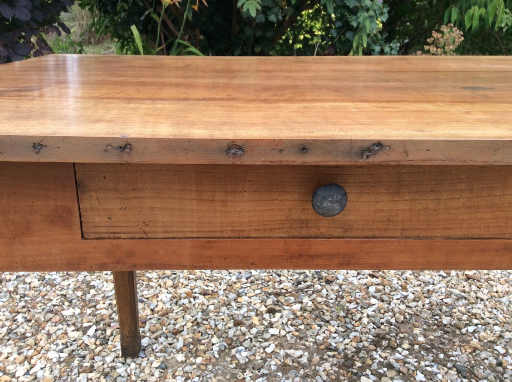A French two drawer cherry top table View IX