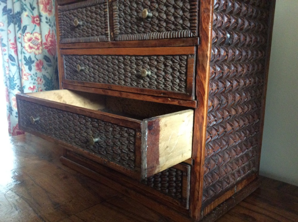 A tramp art miniature chest View VII