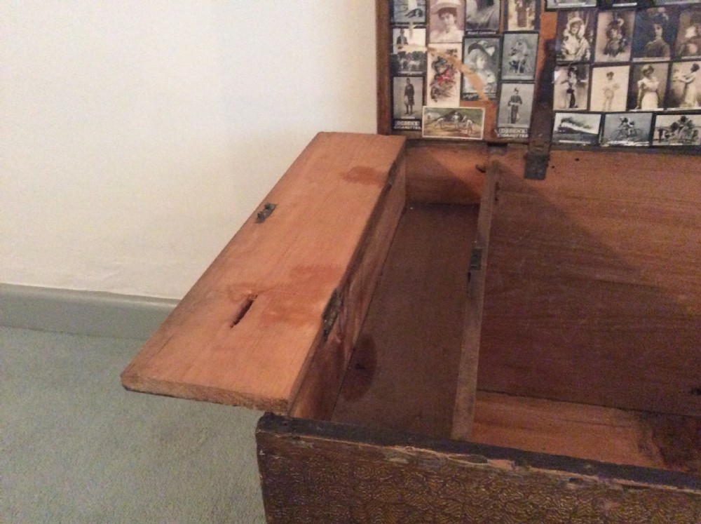 An early 19thC scumble painted trunk View VIII