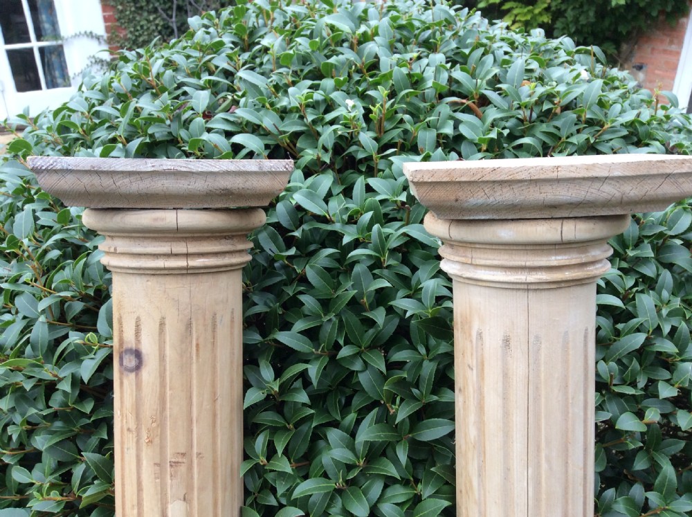 A pair of late 19thC pine pilasters View II