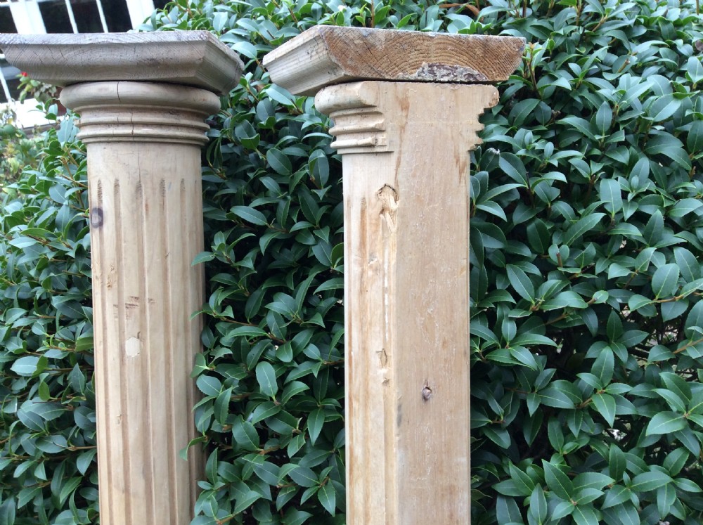 A pair of late 19thC pine pilasters View IV
