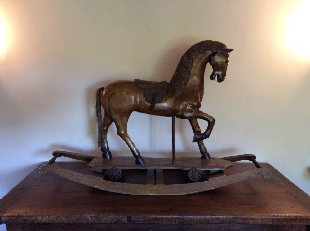A decorative rocking horse