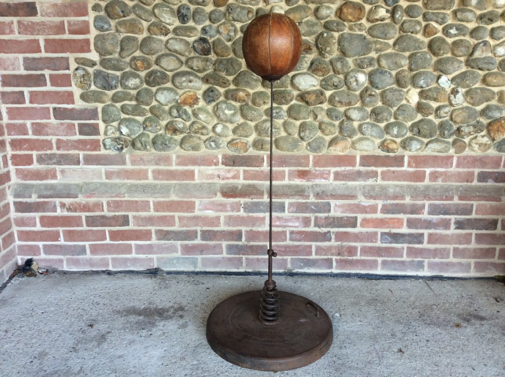A boxing gymn sports punch ball
