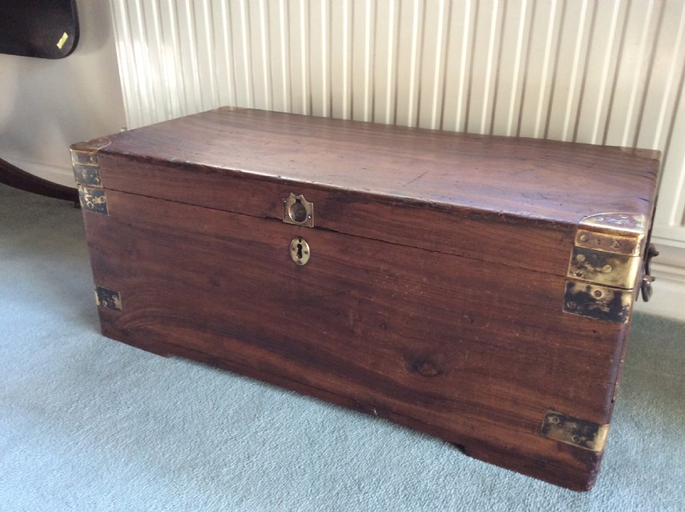 A 19thC Camphor wood campaign trunk