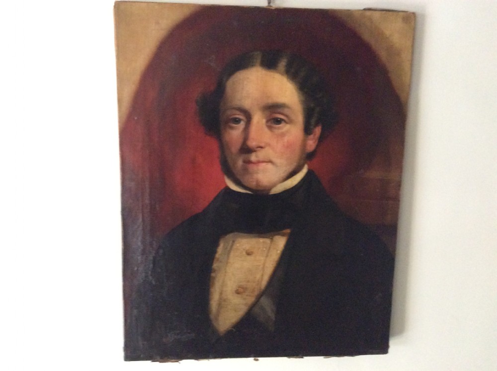 A 19thC oil on canvas portrait